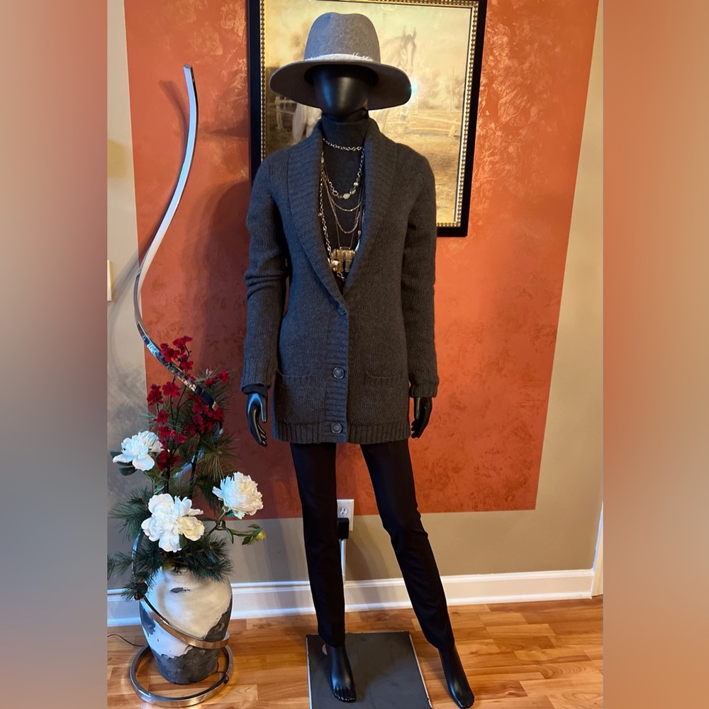 Theory Grey Knitted Cardigan